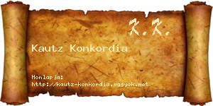 Kautz Konkordia névjegykártya